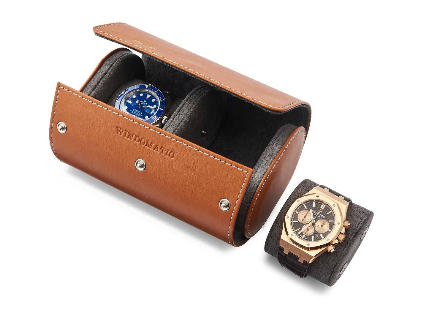Windomatic Double Watch Pouch (Black / Brown)