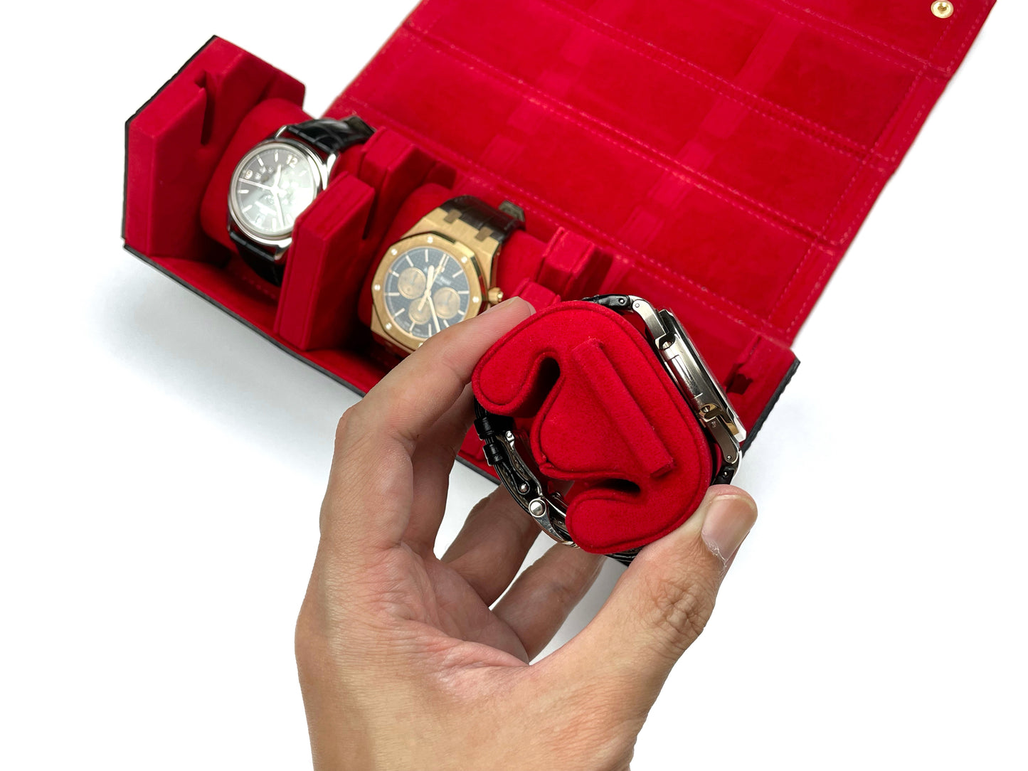 Windomatic Hexagon Watch Roll (Brown / Black)