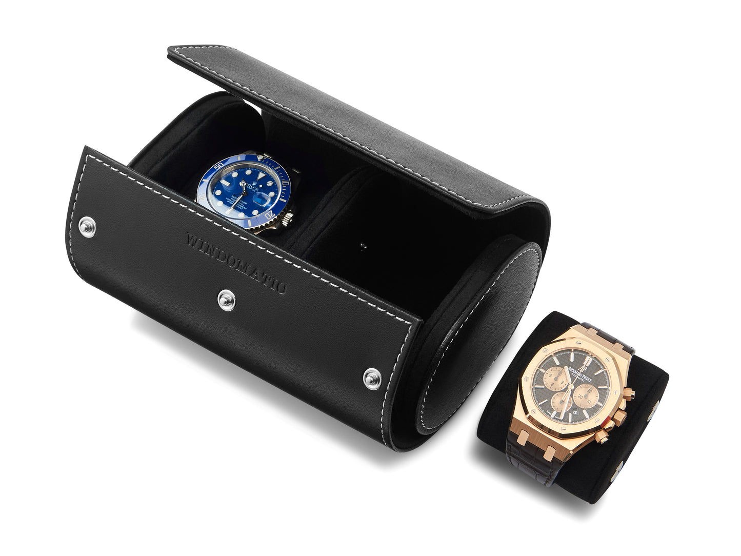 Windomatic Double Watch Pouch (Black / Brown)