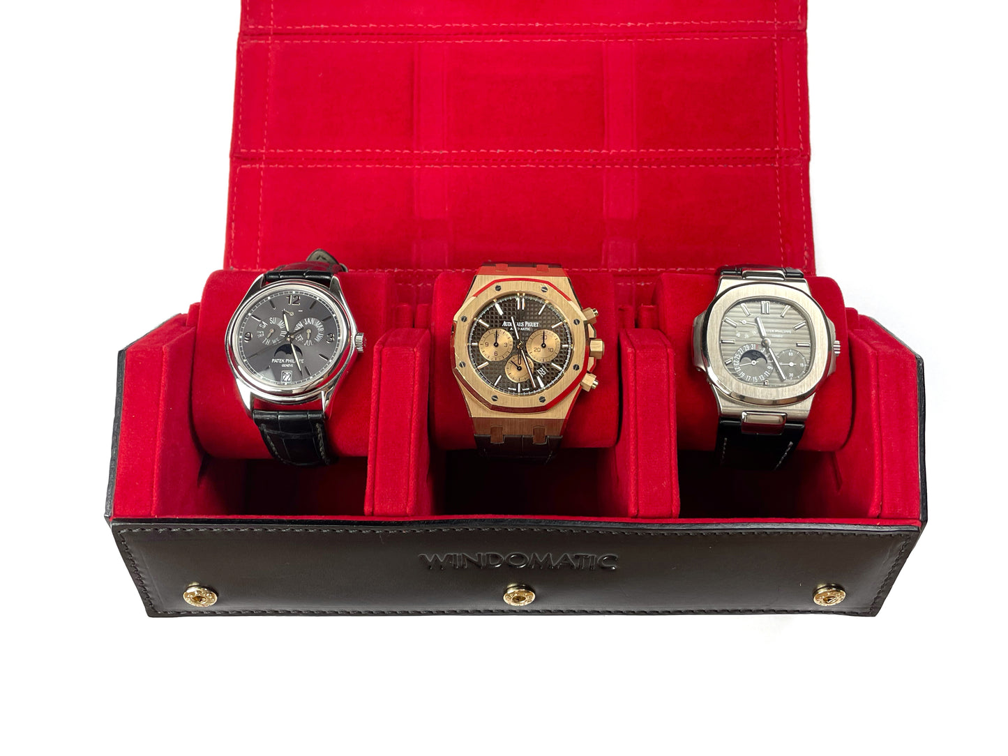Windomatic Hexagon Watch Roll (Brown / Black)